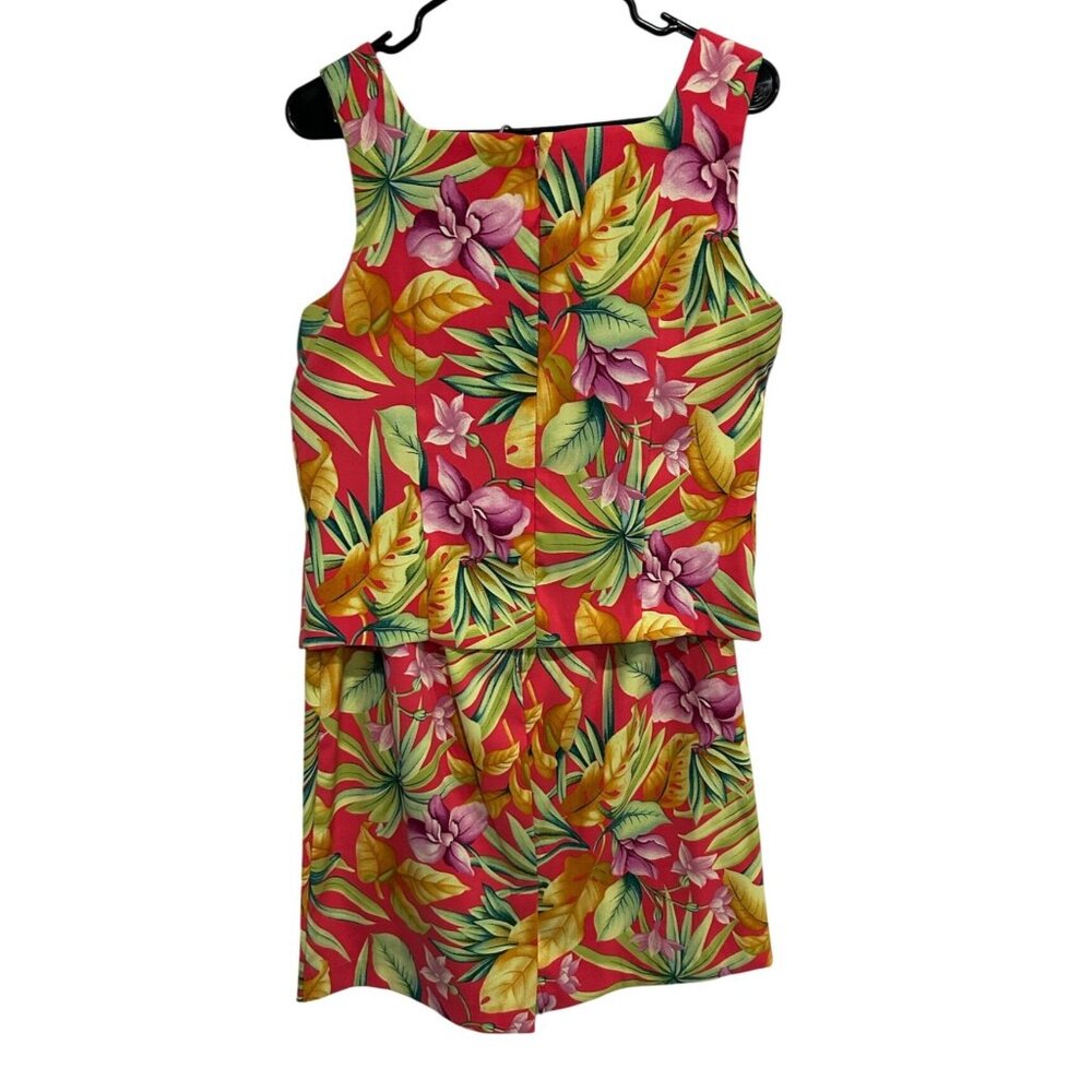 K Studio Womens Sleeveless Tropical Floral Print Dress Size 12 Two Piece - Picture 2 of 13